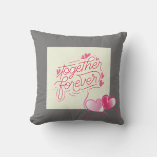 "zusammen für immer" rosa Herzen Paar Geschenk Kissen