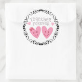 Zusammen für immer runder aufkleber (Tasche)