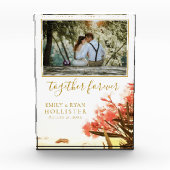 Zusammen für immer Script Oleander Floral Hochzeit Fotoblock (Vorderseite)