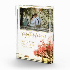 Zusammen für immer Script Oleander Floral Hochzeit Fotoblock