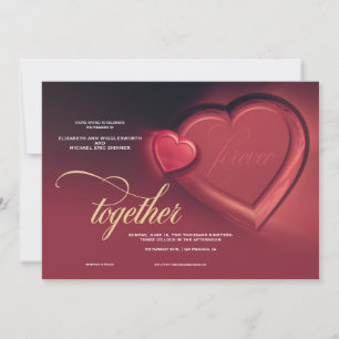 Zusammen, für immer, zwei Herzen Hochzeitseinladun Ankündigung