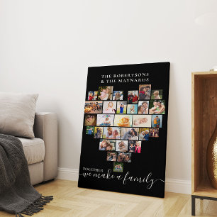 Zusammen Herzförmige Fotocollage Benutzerdefiniert Leinwanddruck