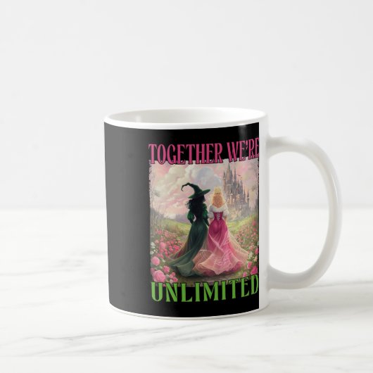 Zusammen Hexen unbegrenzt rosa grüne Hexe Hallow Kaffeetasse (Rechts)