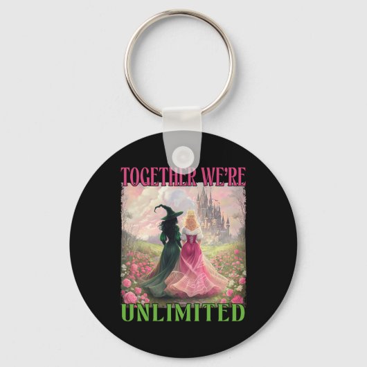 Zusammen Hexen unbegrenzt rosa grüne Hexe Hallow Schlüsselanhänger (Vorderseite)