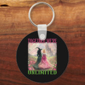 Zusammen Hexen unbegrenzt rosa grüne Hexe Hallow Schlüsselanhänger (Vorderseite)