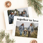 Zusammen in der Liebe Modernes Drei Foto Weihnacht Feiertagskarte<br><div class="desc">Die "Modern Elegant Three Foto Weihnachtskarte" vereint die Wärme der Saison mit einer entspannten und herzlichen Touch. Die "Gemeinsam in Liebe"-Nachricht verbindet sich perfekt mit Ihrem familiären Foto und verleiht Ihrem Gruß ein gemütliches, persönliches Ambiente. Das gepflegte Design und die mutige Typografie machen diese Weihnachtskarte zu einer charmanten Art, Liebe,...</div>