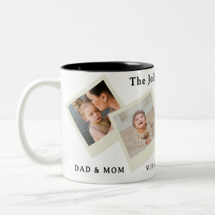 Zusammen ist alles – Familienfoto-Collage-Tasse Zweifarbige Tasse