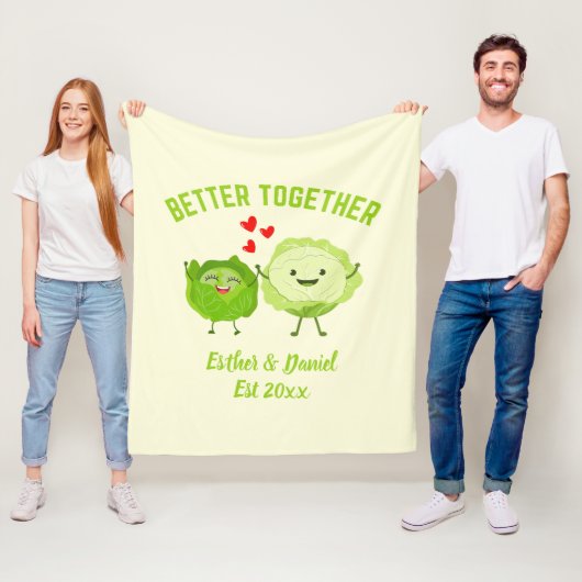ZUSAMMEN IST MAN BESSER Süße Kohl Valentins Couple Fleecedecke (Beispiel)