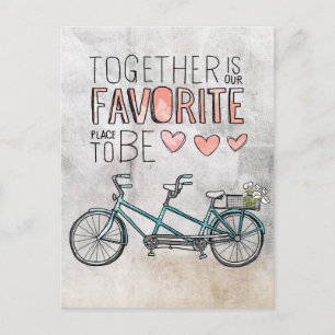 Zusammen ist unser Lieblingsort   Blauer Fahrrad Postkarte