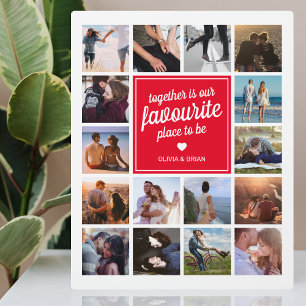 „Zusammen ist unser Lieblingsort“ Fotocollage Fotoplatte
