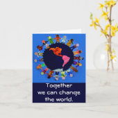 Zusammen können wir die Welt Notecard ändern Karte (Gelbe Blume)