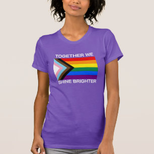 Zusammen leuchten wir heller Lgbtqia+ Flagge T-Shirt