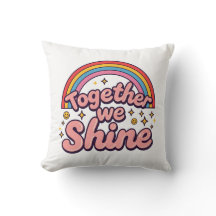 Zusammen leuchten wir – Regenbogen-Retro-Pride-Zit
