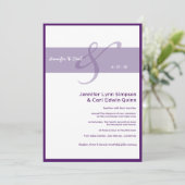 Zusammen (lila) Wedding Einladung (Stehend Vorderseite)