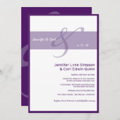 Zusammen (lila) Wedding Einladung (Vorne/Hinten)