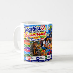 Zusammen machen wir die Welt zu einem freundlicher Kaffeetasse