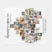 Zusammen machen wir ein Familienfoto Collage Heart Fleecedecke (Vorderseite (Horizontal))