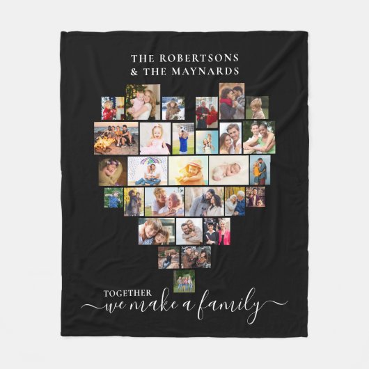 Zusammen machen wir ein Familienherz 29 FotoCollag Fleecedecke (Vorderseite)