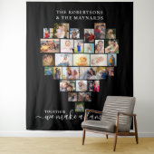 Zusammen machen wir ein Familienherz 29 FotoCollag Wandteppich (Beispiel)