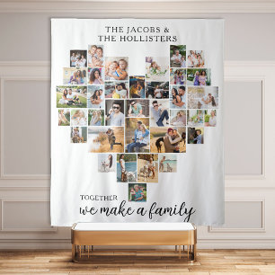 Zusammen machen wir eine FamilienheftfotoCollage Wandteppich