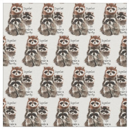 Zusammen machen wir einen Familienspass Raccoon Ti Stoff