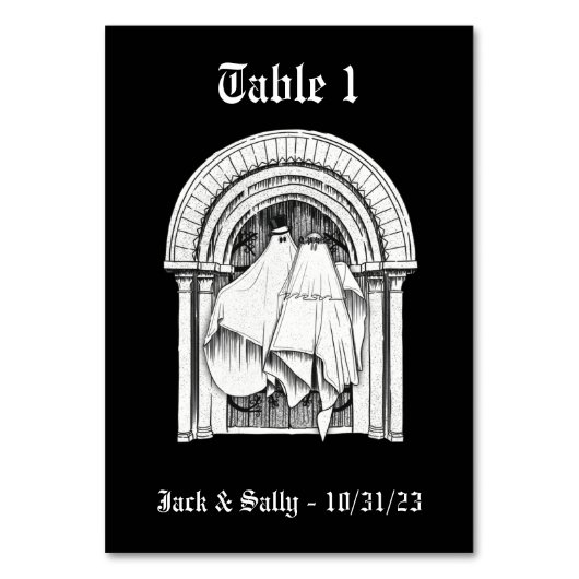 Zusammen mit Forever Ghost Bridge & Groom Tischnum Tischnummer (Vorderseite)