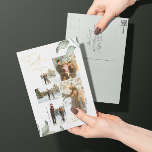 Zusammen mit New Years Foto Gold Folien Feiertagspostkarte