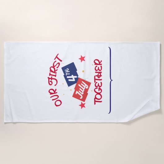 Zusammen mit unserem ersten 4. Juli - Paar Strandtuch (Vorderseite)