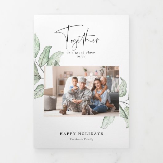 Zusammen Multi Foto Gallery Weihnachten Dreifach Gefaltete Urlaubskarte (Cover)