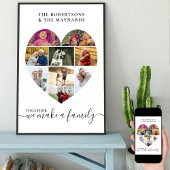Zusammen Personalisierte Liebe Herz 9 FotoCollage Poster