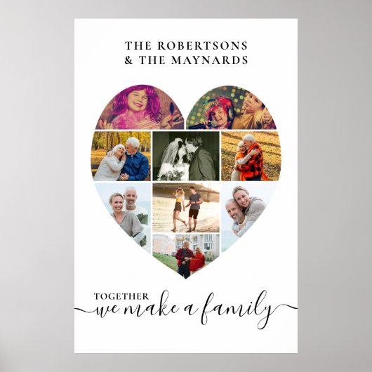 Zusammen Personalisierte Liebe Herz 9 FotoCollage Poster (Vorne)