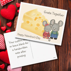 Zusammen reiben - Käse-Valentinstag-Maus Feiertagspostkarte