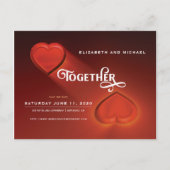 Zusammen, Save the Date, zwei Herz Postkarte (Vorderseite)