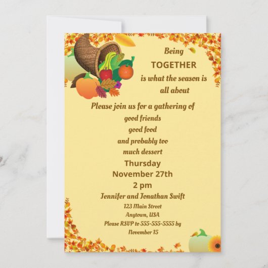 Zusammen sein einladung (Vorderseite)