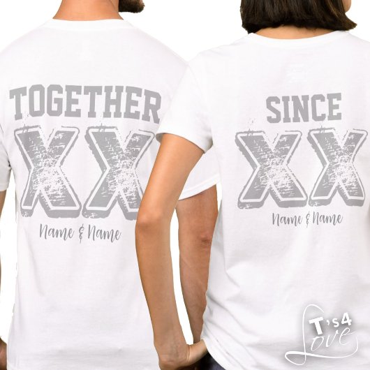 Zusammen seit [Datum] - Custom Typography Paares T-Shirt