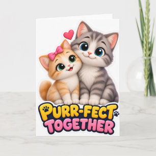 Zusammen sind sie perfekt - Süßes Katzenpaar Liebe Dankeskarte