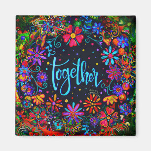 Zusammen Spaß Floral Trendy ONE WORD Inspirivity Magnet