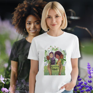 Zusammen stärker Womens Day Portrait mit Rosen Tri-Blend Shirt