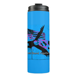 Zusammen stehen - Kanada, USA-Flaggen und Adler Thermosbecher