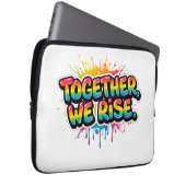 Zusammen steigen wir auf Regenbogen-Quote-Design Laptopschutzhülle (Vorne Rechts)