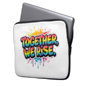 Zusammen steigen wir auf Regenbogen-Quote-Design Laptopschutzhülle (Vorderseite Links)