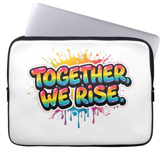 Zusammen steigen wir auf Regenbogen-Quote-Design Laptopschutzhülle (Vorderseite)