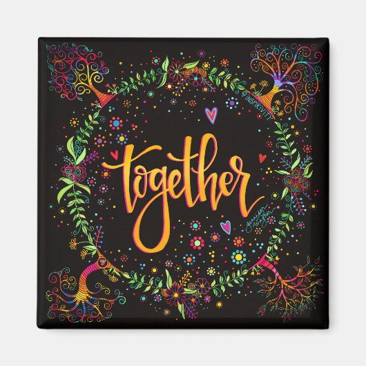 Zusammen trendy einzigartig whimsical Colorful Magnet (Vorne)