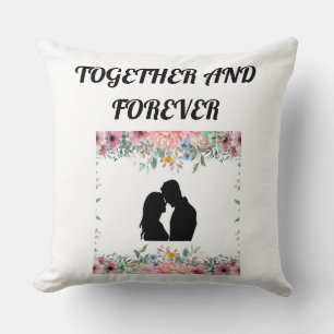 Zusammen und für immer Romantisches Paar Blumen-Th Kissen
