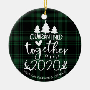 Zusammen unter Quarantäne Süße Covid Weihnachten G Keramik Ornament