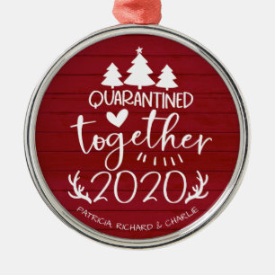 Zusammen unter Quarantäne Süße Covid Weihnachten R Ornament Aus Metall