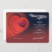 Zusammen, Zwei Herzen, Rote Verlobung Ankündigung (Vorne/Hinten)