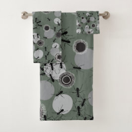 Zusammenarbeit. Ameisen arbeiten Badhandtuch Set