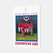 Zusammenarbeit Baseball Team Foto Beste Woche Ornament Aus Metall (Vorderseite links)