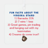 Zusammenarbeit Baseball Team Foto Beste Woche Ornament Aus Metall (Rückseite)